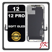 HQ OEM Συμβατό Με Apple iPhone 12(A2403, A2172) / iPhone 12 Pro (A2407, A2341) JK SOFT OLED LCD Display Screen Assembly Οθόνη + Touch Screen Digitizer Μηχανισμός Αφής Black Μαύρο (Premium A+)
