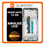 Γνήσια Original Xiaomi Redmi Note 13 5G (2312DRAABG, 2312DRAABI), AMOLED LCD Display Screen Assembly Οθόνη + Touch Screen Digitizer Μηχανισμός Αφής + Frame Bezel Πλαίσιο Σασί Graphite Black Μαύρο 5600020N1700 (Service Pack By Xiaomi)