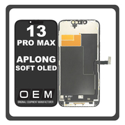 HQ OEM Συμβατό Με Apple iPhone 13 Pro Max (A2643, A2484) APLONG SOFT OLED LCD Display Screen Assembly Οθόνη + Touch Screen Digitizer Μηχανισμός Αφής With IC Removable Black Μαύρο (Premium A+) (Lifetime Warranty Για Συνεργατες B2B​)