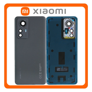Γνήσια Original Xiaomi 12 Pro 5G (2201122C, 2201122G), Rear Back Battery Cover Πίσω Κάλυμμα Καπάκι Πλάτη Μπαταρίας + Camera Lens Τζαμάκι Κάμερας Black Μαύρο 56000J00L200 (Service Pack By Xiaomi)