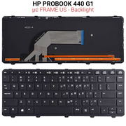 Πληκτρολόγιο hp Probook 440 g1 With Frame us + Backlight