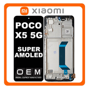 HQ OEM Συμβατό Με Xiaomi Poco X5 5G (22111317PG, 22111317PI) Super AMOLED LCD Display Screen Assembly Οθόνη + Touch Screen Digitizer Μηχανισμός Αφής + Frame Bezel Πλαίσιο Σασί Black Μαύρο (Premium A+)