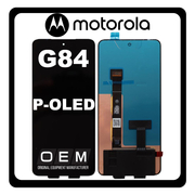 HQ OEM Συμβατό Με Motorola Moto G84 (XT2347, XT2347-1) P-OLED LCD Display Screen Assembly Οθόνη + Touch Screen Digitizer Μηχανισμός Αφής + Frame Bezel Πλαίσιο Σασί Black Μαύρο (Premium A+)