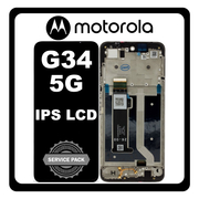Γνήσια Original Motorola Moto G34 5G (XT2363-2) IPS LCD Display Screen Assembly Οθόνη + Touch Screen Digitizer Μηχανισμός Αφής + Frame Bezel Πλαίσιο Σασί Charcoal Black Μαύρο 5D68C23723 (Service Pack By Motorola)