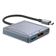 Adapter Detech, usb-c - dp 8k 60hz, Usb3.0, pd 60w, Gray - 17845