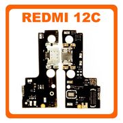 HQ OEM Συμβατό Με Xiaomi Redmi 12C (22120RN86G, 22120RN86I) Micro USB Charging Dock Connector Flex Καλωδιοταινία Κονέκτορας Φόρτισης + Microphone Μικρόφωνο (Premium A+)
