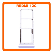 Γνήσια Original Με Xiaomi Redmi 12C (22120RN86G, 22120RN86I) SIM Card Tray + Micro SD Tray Slot Υποδοχέας Βάση Θήκη Κάρτας SIM Lavender Purple Μωβ (Service Pack By Xiaomi)