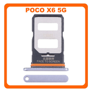 Γνήσια Original Xiaomi Poco X6 5G (23122PCD1G, 23122PCD1I) SIM Card Tray Υποδοχέας Βάση Θήκη Κάρτας SIM Purple Μωβ (Service Pack By Xiaomi)