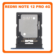 Γνήσια Original Xiaomi Redmi Note 12 4G (23021RAAEG, 23021RAA2Y) SIM Card Tray + Micro SD Tray Slot Υποδοχέας Βάση Θήκη Κάρτας SIM Ice Blue Μπλε (Service Pack By Xiaomi)