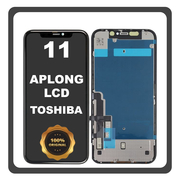 Original For Apple iPhone 11, iPhone11 (A2221, A2111) APLONG LCD Display Screen Assembly Οθόνη + Touch Screen Digitizer Μηχανισμός Αφής Black Μαύρο Toshiba (Lifetime Warranty Για Συνεργατες B2B​)