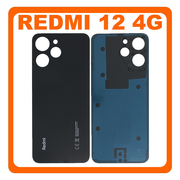 HQ OEM &Sigma;&upsilon;&mu;&beta;&alpha;&tau;ό &Mu;&epsilon; Xiaomi Redmi 12 4G (23053RN02A, 23053RN02Y) Rear Back Battery Cover Midnight Black &Mu;&alpha;ύ&rho;&omicron; (Premium A+)
