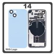 HQ OEM &Sigma;&upsilon;&mu;&beta;&alpha;&tau;ό &Mu;&epsilon; Apple iPhone 14, iPhone14 (A2882, A2649) Rear Back Battery Cover &Pi;ί&sigma;&omega; &Kappa;ά&lambda;&upsilon;&mu;&mu;&alpha; &Kappa;&alpha;&pi;ά&kappa;&iota; &Pi;&lambda;ά&tau;&eta; &Mu;&pi;&alpha;&tau;&alpha;&rho;ί&alpha;&sigmaf; + Metal Plate + Camera Lens &Tau;&zeta;&alpha;&mu;ά&kappa;&iota; &Kappa;ά&mu;&epsilon;&rho;&alpha;&sigmaf; + Magsafe + NFC Blue &Mu;&pi;&lambda;&epsilon; (Premium A+)