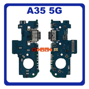 HQ OEM Συμβατό Με Samsung Galaxy A35 5G (SM-A356E, SM-A356E/DS) USB Type-C Charging Dock Connector Flex Sub Board, Καλωδιοταινία Υπό Πλακέτα Φόρτισης + Microphone Μικρόφωνο (Premium A+)