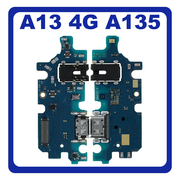 HQ OEM Samsung Galaxy A13 4G (SM-A135F, SM-A135F/DS, SM-A135M) USB Type-C Charging Dock Connector Flex Sub Board, Καλωδιοταινία Υπό Πλακέτα Φόρτισης + Microphone Μικρόφωνο + Audio Jack (Premium A+)