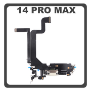 &Gamma;&nu;ή&sigma;&iota;&alpha; Original For Apple iPhone 14 Pro Max, iPhone 14 ProMax (A2894, A2651), Charging Dock Connector Lightning Flex &Kappa;&alpha;&lambda;&omega;&delta;&iota;&omicron;&tau;&alpha;&iota;&nu;ί&alpha; &Kappa;&omicron;&nu;έ&kappa;&tau;&omicron;&rho;&alpha;&sigmaf; &Phi;ό&rho;&tau;&iota;&sigma;&eta;&sigmaf; + Microphone &Mu;&iota;&kappa;&rho;ό&phi;&omega;&nu;&omicron; Silver &Alpha;&sigma;&eta;&mu;ί Pulled