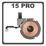 Γνήσια Original For Apple iPhone 15 Pro, iPhone 15Pro (A2848, A3101) Wireless Charging Coil Ασύρματος Φορτιστής + Camera Flashlight Flex Cable Φλας Pulled