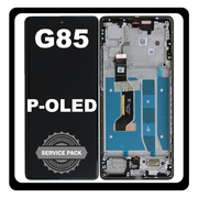 Γνήσια Original Motorola Moto G85 (XT2427-3) P-OLED LCD Display Screen Assembly Οθόνη + Touch Screen Digitizer Μηχανισμός Αφής + Frame Bezel Πλαίσιο Σασί Urban Grey Μαύρο 5D68C24854 (Service Pack By Motorola)