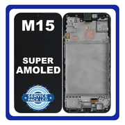 Γνήσια Original Samsung Galaxy M15 5G (SM-M156B, SM-M156B/DS) Super AMOLED LCD Display Screen Assembly Οθόνη + Touch Screen Digitizer Μηχανισμός Αφής + Frame Bezel Brave Black Μαύρο GH82-34684A GH82-34683A (Service Pack By Samsung)