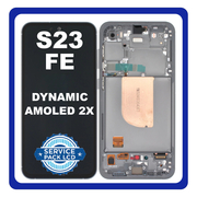 Γνήσια Original Samsung Galaxy S23 FE (SM-S711B, SM-S711B/DS) Dynamic AMOLED 2X LCD Display Screen Assembly Οθόνη + Touch Screen Digitizer Μηχανισμός Αφής + Frame Bezel Πλαίσιο Σασί Graphite Μαύρο GH82-32854A (Service Pack By Samsung)