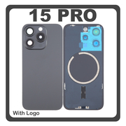 HQ OEM &Sigma;&upsilon;&mu;&beta;&alpha;&tau;ό &Mu;&epsilon; Apple iPhone 15 Pro, iPhone 15Pro (A2848, A3101) Rear Back Battery Cover &Pi;ί&sigma;&omega; &Kappa;ά&lambda;&upsilon;&mu;&mu;&alpha; &Kappa;&alpha;&pi;ά&kappa;&iota; &Pi;&lambda;ά&tau;&eta; &Mu;&pi;&alpha;&tau;&alpha;&rho;ί&alpha;&sigmaf; + Metal Plate + Camera Lens &Tau;&zeta;&alpha;&mu;ά&kappa;&iota; &Kappa;ά&mu;&epsilon;&rho;&alpha;&sigmaf; + Magsafe Black Titanium &Mu;&alpha;ύ&rho;&omicron; (Premium A+)