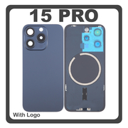 HQ OEM &Sigma;&upsilon;&mu;&beta;&alpha;&tau;ό &Mu;&epsilon; Apple iPhone 15 Pro, iPhone 15Pro (A2848, A3101) Rear Back Battery Cover &Pi;ί&sigma;&omega; &Kappa;ά&lambda;&upsilon;&mu;&mu;&alpha; &Kappa;&alpha;&pi;ά&kappa;&iota; &Pi;&lambda;ά&tau;&eta; &Mu;&pi;&alpha;&tau;&alpha;&rho;ί&alpha;&sigmaf; + Metal Plate + Camera Lens &Tau;&zeta;&alpha;&mu;ά&kappa;&iota; &Kappa;ά&mu;&epsilon;&rho;&alpha;&sigmaf; + Magsafe Blue Titanium &Mu;&pi;&lambda;&epsilon; (Premium A+)