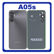 HQ OEM Συμβατό Με Samsung Galaxy A05s 4G (SM-A057F, SM-A057F/DS) Rear Back Battery Cover + Camera Lens Πίσω Κάλυμμα Καπάκι Πλάτη Μπαταρίας + Τζαμάκι Κάμερας Black Μαύρο (Premium A+)