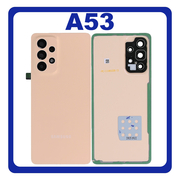 HQ OEM Συμβατό Με Samsung Galaxy A53 5G (SM-A536B, SM-A536B/DS) Rear Back Battery Cover + Camera Lens Πίσω Κάλυμμα Καπάκι Πλάτη Μπαταρίας + Τζαμάκι Κάμερας Peach (Premium A+)