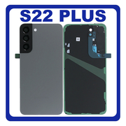 HQ OEM Συμβατό Με Samsung Galaxy S22 Plus 5G , S22+ 5G (SM-S906B, SM-S906B/DS) Rear Back Battery Cover Πίσω Καπάκι Πλάτη Μπαταρίας + Camera Lens Τζαμάκι Κάμερας Black Μαύρο (Premium A+)