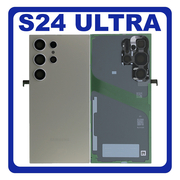 HQ OEM Συμβατό Με Samsung Galaxy S24 Ultra 5G (SM-S928B, SM-S928B/DS) Rear Back Battery Cover + Camera Lens Πίσω Κάλυμμα Καπάκι Πλάτη Μπαταρίας + Τζαμάκι Κάμερας Titanium Gray Γκρι (Premium A+)