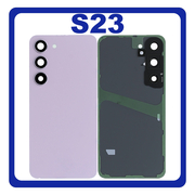 HQ OEM Συμβατό Με Samsung Galaxy S23 (SM-S911B, SM-S911B/DS) Rear Back Battery Cover Πίσω Κάλυμμα Καπάκι Πλάτη Μπαταρίας + Camera Lens Τζαμάκι Κάμερας Lavender Ροζ (Premium A+)
