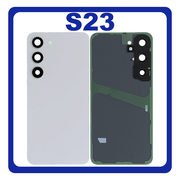 HQ OEM Συμβατό Με Samsung Galaxy S23 (SM-S911B, SM-S911B/DS) Rear Back Battery Cover Πίσω Κάλυμμα Καπάκι Πλάτη Μπαταρίας + Camera Lens Τζαμάκι Κάμερας Cream Άσπρο (Premium A+)