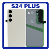 HQ OEM Συμβατό Με Samsung Galaxy S24 Plus, S24+ (SM-S926B, SM-S926B/DS) Rear Back Battery Cover Πίσω Κάλυμμα Καπάκι Μπαταρίας + Camera Lens Τζαμάκι Κάμερας Amber Yellow Κίτρινο (Premium A+)