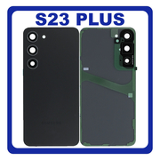 HQ OEM Συμβατό Με Samsung Galaxy S23+ 5G (SM-S916B, SM-S916B/DS) Rear Back Battery Cover Πίσω Κάλυμμα Καπάκι Πλάτη Μπαταρίας + Camera Lens Τζαμάκι Κάμερας Phantom Black Μαύρο (Premium A+)
