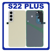 Γνήσια Original Samsung Galaxy S22 Plus 5G , S22+ 5G (SM-S906B, SM-S906B/DS) Rear Back Battery Cover Πίσω Καπάκι Πλάτη Μπαταρίας + Camera Lens Τζαμάκι Κάμερας Cream GH82-27444F (Service Pack By Samsung)
