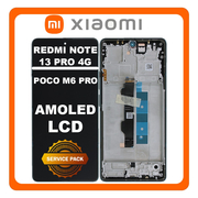 Γνήσια Original Xiaomi Redmi Note 13 Pro 4G (23117RA68G, 2312FPCA6G) / Poco M6 Pro (2312FPCA6G) AMOLED LCD Display Screen Assembly Οθόνη + Touch Screen Digitizer Μηχανισμός Αφής + Frame Bezel Πλαίσιο Σασί Forest Green Πράσινο 56000100N600 (Service Pack By Xiaomi)
