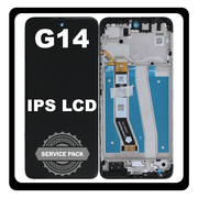 Γνήσια Original Motorola Moto G14 (PAYF0010IN) IPS LCD Display Screen Assembly Οθόνη + Touch Screen Digitizer Μηχανισμός Αφής + Frame Bezel Πλαίσιο Σασί Black Μαύρο (Service Pack By Motorola)