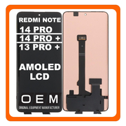 HQ OEM Συμβατό Με Xiaomi Redmi Note 14 Pro 5G (24090RA29G) / Redmi Note 14 Pro Plus 5G (24115RA8EG) / Redmi Note 13 Pro Plus 5G (23090RA98C, 23090RA98G) AMOLED LCD Display Screen Assembly Οθόνη + Touch Screen Digitizer Μηχανισμός Αφής Black Μαύρο (Premium A+)