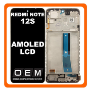 HQ OEM Συμβατό Με Xiaomi Redmi Note 12S 4G (2303CRA44A, 23030RAC7Y) AMOLED LCD Display Screen Assembly Οθόνη + Touch Screen Digitizer Μηχανισμός Αφής + Frame Bezel Πλαίσιο Σασί Onyx Black Μαύρο (Premium A+)