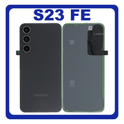Γνήσια Original Samsung Galaxy S23 FE (SM-S711B, SM-S711B/DS) Rear Back Battery Cover + Camera Lens Πίσω Κάλυμμα Καπάκι Πλάτη Μπαταρίας + Τζαμάκι Κάμερας Graphite Μαύρο GH82-32787A (Service Pack By Samsung)