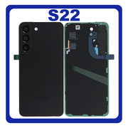 Γνήσια Original Samsung Galaxy S22 5G (SM-S901B, SM-S901B/DS) Rear Back Battery Cover + Camera Lens Πίσω Κάλυμμα Καπάκι Πλάτη Μπαταρίας + Τζαμάκι Κάμερας Black Μαύρο GH82-27434A (Service Pack By Samsung)