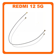 Γνήσια Original Xiaomi Redmi 12 5G (23076RN4BI, 23076RN8DY) Set Coaxial Antenna Signal Module Flex Cable Black/White 140mm + 135mm (Service Pack By Xiaomi)