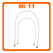Γνήσια Original Xiaomi Mi 11 5G (M2011K2C, M2011K2G) Set Coaxial Antenna Signal Module Flex Cable Ομοαξονικό Καλώδιο Κεραίας White Άσπρο 172mm + 173mm (Service Pack By Xiaomi)