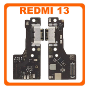 HQ OEM Συμβατό Με Xiaomi Redmi 13, Redmi13 (2404ARN45A, 24040RN64Y) USB Type-C Charging Dock Connector Flex Sub Board, Καλωδιοταινία Υπό Πλακέτα Φόρτισης + Microphone Μικρόφωνο (Premium A+)