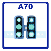 Γνήσια Original Samsung A70 2019 (SM-A705F, SM-A705FN) Deco Frame For Rear Back Camera Lens Διακοσμητικό Πλαίσιο Για Πίσω Τζαμάκι Κάμερας Blue Μπλε GH98-44197C (Service Pack By Samsung)
