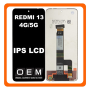 HQ OEM Συμβατό Με Xiaomi Redmi 13, Redmi13 (2404ARN45A, 24040RN64Y) IPS LCD Display Screen Assembly Οθόνη + Touch Screen Digitizer Μηχανισμός Αφής + Frame Bezel Πλαίσιο Σασί Black Μαύρο (Premium A+)