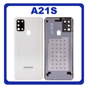 Γνήσια Original Samsung Galaxy A21s 2020 (SM-A217F) Rear Back Battery Cover, Πίσω Τζάμι Καπάκι Μπαταρίας White (Service Pack By Samsung) GH82-22780B