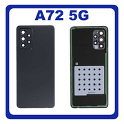 Original Γνήσιο Samsung Galaxy A72 A725 A726 SM-A725F SM-A726B Battery Cover Καπάκι Μπαταρίας Black Μαύρο GH82-25448A (Service Pack By Samsung)