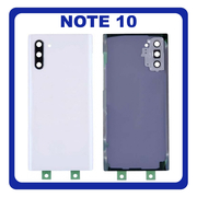 OEM HQ Samsung Galaxy Note 10 , Note10 N970 (N970F N970F/DS N970U N970U1 N970W N9700/DS N970N) Rear Back Battery Cover Πίσω Κάλυμμα Καπάκι Μπαταρίας + Camera Lens Τζαμάκι Κάμερας White Άσπρο (Premium A+)