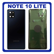 OEM HQ Samsung Galaxy Note 10 Lite , Note10 Lite N770 (SM-N770F, SM-N770F/DS, SM-N770F/DSM) Rear Back Battery Cover Πίσω Κάλυμμα Καπάκι Μπαταρίας + Camera Lens Τζαμάκι Κάμερας Black Μαύρο (Premium A+)