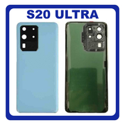 OEM HQ Samsung Galaxy S20 Ultra G988 (SM-G988B/DS) Rear Back Battery Cover Πίσω Κάλυμμα Καπάκι Μπαταρίας + Camera Lens Τζαμάκι Κάμερας Blue Μπλε (Premium A+)